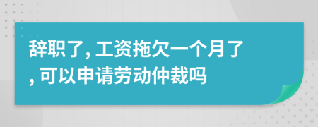 辭職了, 工資拖欠一個(gè)月了, 可以申請(qǐng)勞動(dòng)仲裁嗎