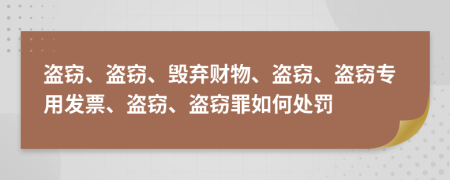 盜竊、盜竊、毀棄財物、盜竊、盜竊專用發(fā)票、盜竊、盜竊罪如何處罰
