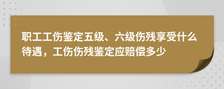 職工工傷鑒定五級(jí)、六級(jí)傷殘享受什么待遇，工傷傷殘鑒定應(yīng)賠償多少