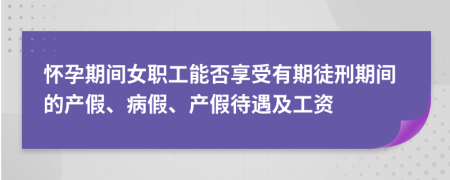 懷孕期間女職工能否享受有期徒刑期間的產(chǎn)假、病假、產(chǎn)假待遇及工資