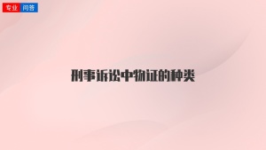 刑事訴訟中物證的種類