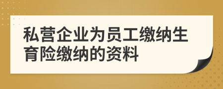 私營企業(yè)為員工繳納生育險(xiǎn)繳納的資料