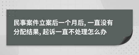 民事案件立案后一個(gè)月后, 一直沒(méi)有分配結果, 起訴一直不處理怎么辦