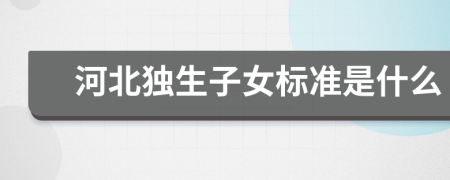 河北獨生子女標(biāo)準(zhǔn)是什么