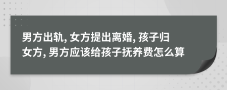男方出軌, 女方提出離婚, 孩子歸女方, 男方應(yīng)該給孩子撫養(yǎng)費怎么算