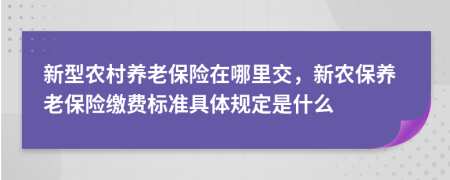 新型農(nóng)村養(yǎng)老保險在哪里交，新農(nóng)保養(yǎng)老保險繳費標準具體規(guī)定是什么