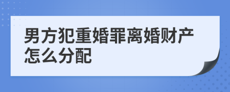 男方犯重婚罪離婚財(cái)產(chǎn)怎么分配