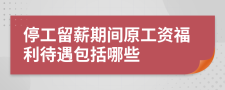 停工留薪期間原工資福利待遇包括哪些