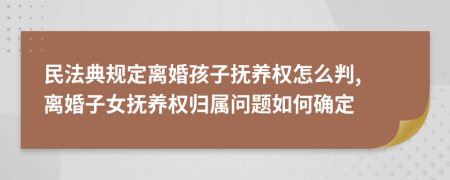 民法典規(guī)定離婚孩子撫養(yǎng)權(quán)怎么判, 離婚子女撫養(yǎng)權(quán)歸屬問題如何確定