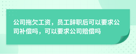 公司拖欠工資，員工辭職后可以要求公司補(bǔ)償嗎，可以要求公司賠償嗎