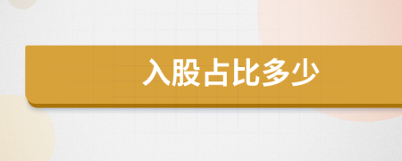 入股占比多少