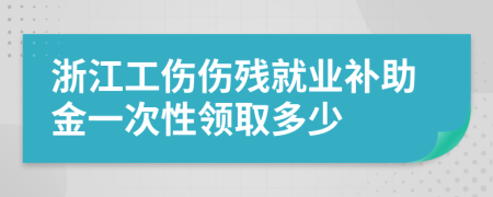 浙江工傷傷殘就業(yè)補助金一次性領(lǐng)取多少
