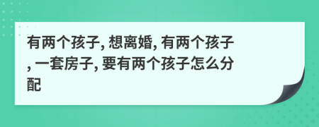 有兩個孩子, 想離婚, 有兩個孩子, 一套房子, 要有兩個孩子怎么分配