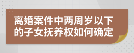 離婚案件中兩周歲以下的子女撫養(yǎng)權(quán)如何確定