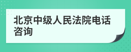 北京中級(jí)人民法院電話咨詢