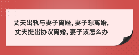 丈夫出軌與妻子離婚, 妻子想離婚, 丈夫提出協(xié)議離婚, 妻子該怎么辦