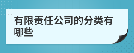 有限責(zé)任公司的分類有哪些