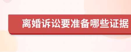 離婚訴訟要準備哪些證據