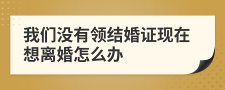 我們沒有領(lǐng)結(jié)婚證現(xiàn)在想離婚怎么辦