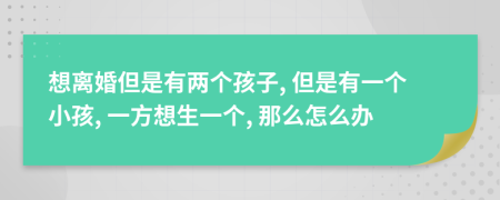 想離婚但是有兩個(gè)孩子, 但是有一個(gè)小孩, 一方想生一個(gè), 那么怎么辦