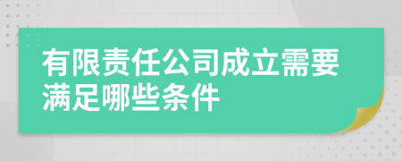 有限責(zé)任公司成立需要滿足哪些條件