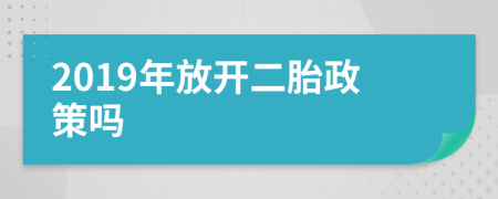 2019年放開(kāi)二胎政策嗎