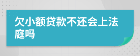 欠小額貸款不還會上法庭嗎