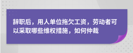辭職后，用人單位拖欠工資，勞動者可以采取哪些維權措施，如何仲裁