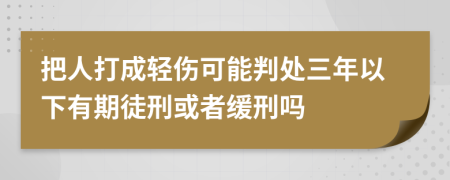 把人打成輕傷可能判處三年以下有期徒刑或者緩刑嗎