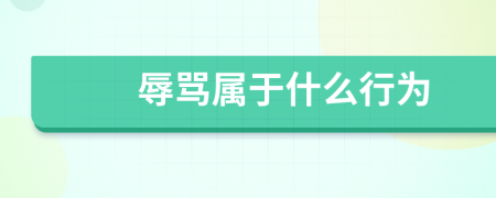 辱罵屬于什么行為