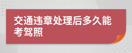 交通違章處理后多久能考駕照