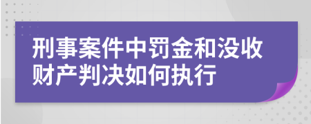 刑事案件中罰金和沒收財(cái)產(chǎn)判決如何執(zhí)行