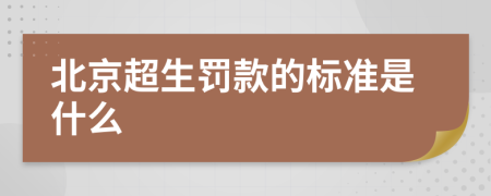 北京超生罰款的標(biāo)準(zhǔn)是什么