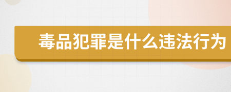 毒品犯罪是什么違法行為
