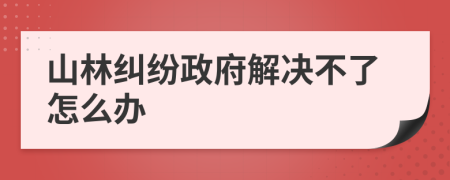 山林糾紛政府解決不了怎么辦