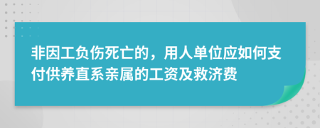 非因工負(fù)傷死亡的，用人單位應(yīng)如何支付供養(yǎng)直系親屬的工資及救濟(jì)費(fèi)