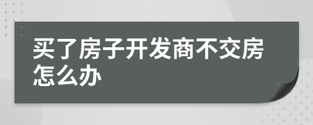 買了房子開發(fā)商不交房怎么辦