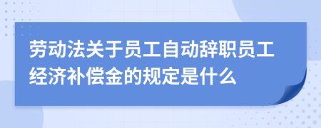 勞動(dòng)法關(guān)于員工自動(dòng)辭職員工經(jīng)濟(jì)補(bǔ)償金的規(guī)定是什么