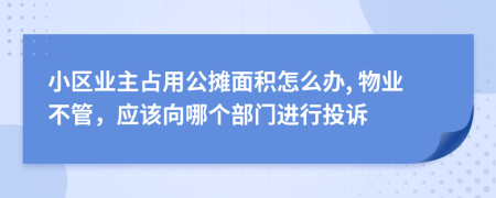 小區(qū)業(yè)主占用公攤面積怎么辦, 物業(yè)不管，應該向哪個部門進行投訴