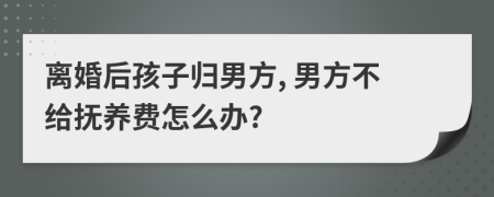 離婚后孩子歸男方, 男方不給撫養(yǎng)費(fèi)怎么辦?