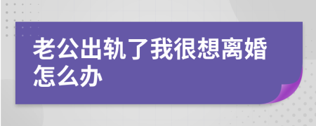 老公出軌了我很想離婚怎么辦