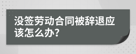 沒簽勞動合同被辭退應(yīng)該怎么辦？
