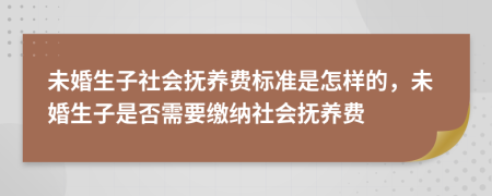 未婚生子社會(huì)撫養(yǎng)費(fèi)標(biāo)準(zhǔn)是怎樣的，未婚生子是否需要繳納社會(huì)撫養(yǎng)費(fèi)