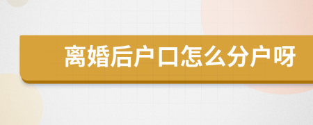 離婚后戶口怎么分戶呀