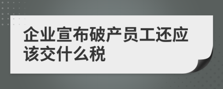 企業(yè)宣布破產(chǎn)員工還應(yīng)該交什么稅