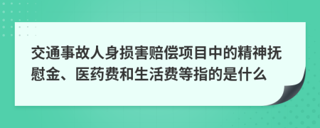 交通事故人身損害賠償項目中的精神撫慰金、醫(yī)藥費和生活費等指的是什么