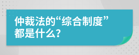 仲裁法的“綜合制度”都是什么？