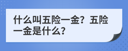 什么叫五險(xiǎn)一金？五險(xiǎn)一金是什么？