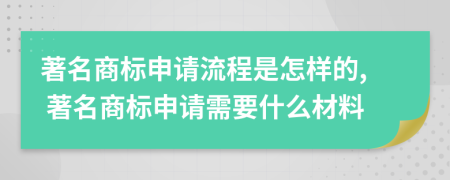 著名商標(biāo)申請(qǐng)流程是怎樣的, 著名商標(biāo)申請(qǐng)需要什么材料