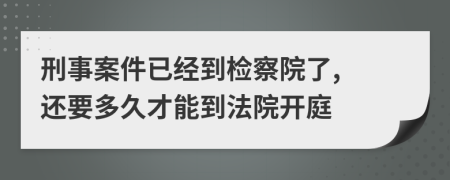 刑事案件已經(jīng)到檢察院了, 還要多久才能到法院開庭
